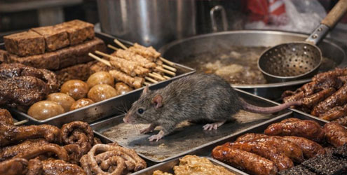 米奇大廚現蹤！淡水滷味攤驚見「料理鼠王」網友再爆蟑螂、食材疑不潔